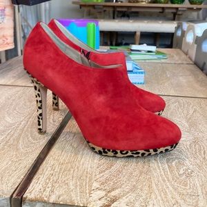 Shoes of prey red and leopard bootie size 12 never worn